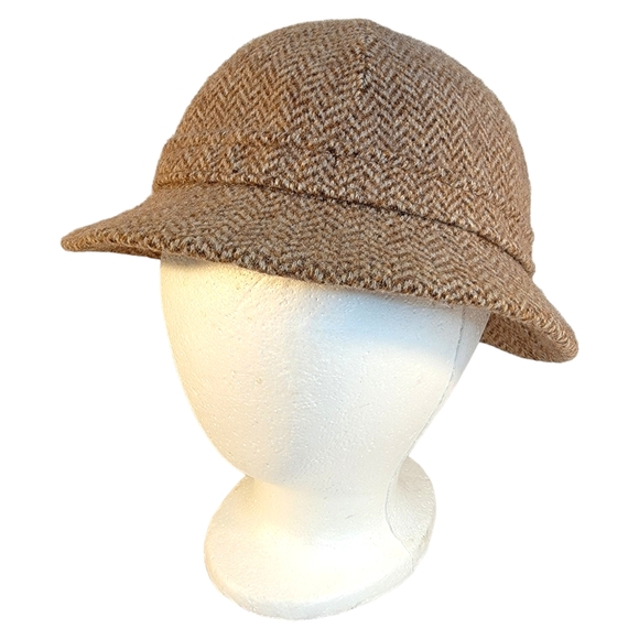 Kangol Vintage Tweed Herringbone Clipper Bucket Sherlock Holmes Vibes Hat - Picture 3 of 14